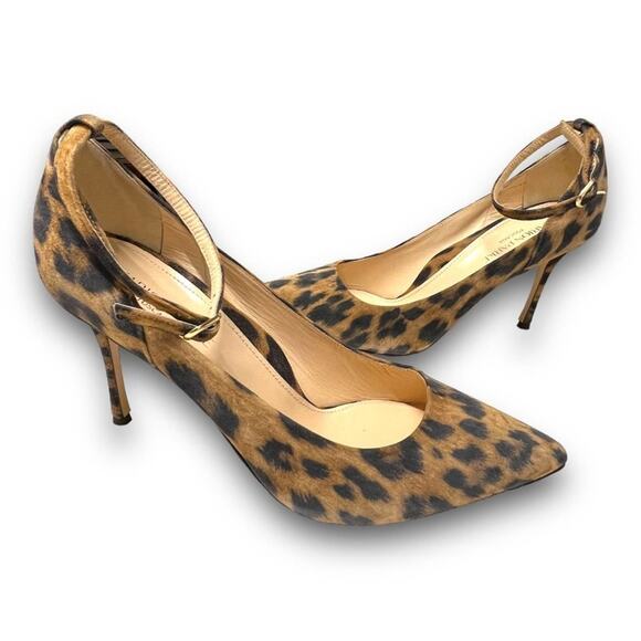 MARION PARKE TOSCANA Leopard ankle strap heels NWT SZ 7.5 - Picture 10 of 15